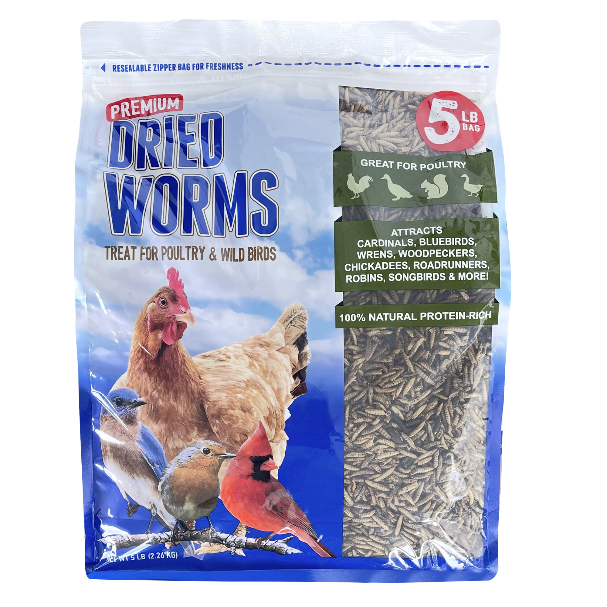 Flock Fest 5 lb Dried Worms